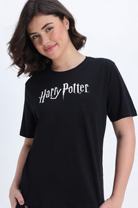 Zivame Harry Potter Knit Cotton Loungewear Set - Black Beauty — thumbnail 6